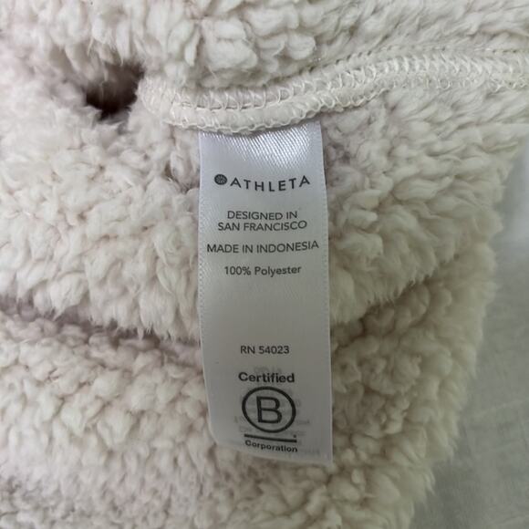 Athleta S Asana Sherpa Sweatshirt Size S Natural Relaxed Cozy - Picture 5 of 9